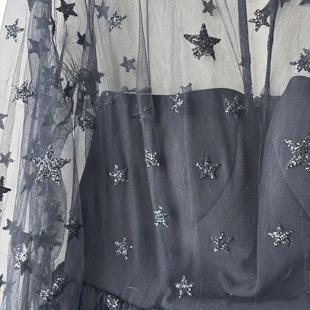Lirika Matoshi Dress Tulle Mini Glitter Star Long Sleeve Mini Dress Size XL - Picture 4 of 9